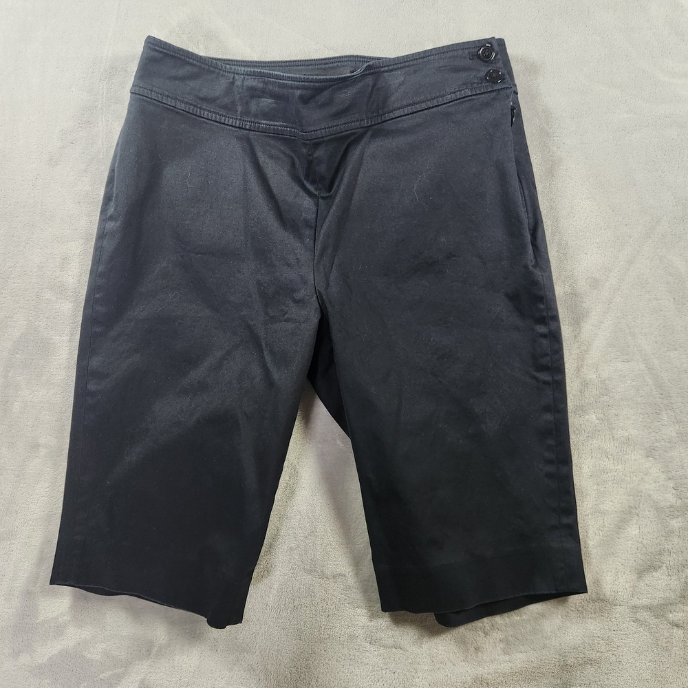 Ralph Lauren Black Label Shorts Women 6 Black Bermuda 11"  Side Zip‎